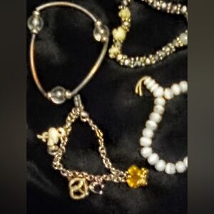 Elegant Silver and Gold Bracelet Set